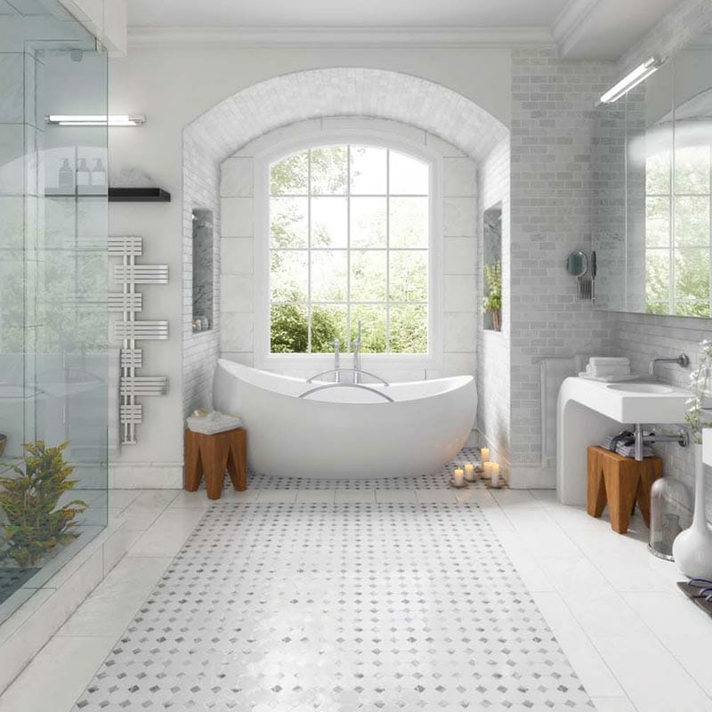 white tiled bathroom floor walls nh